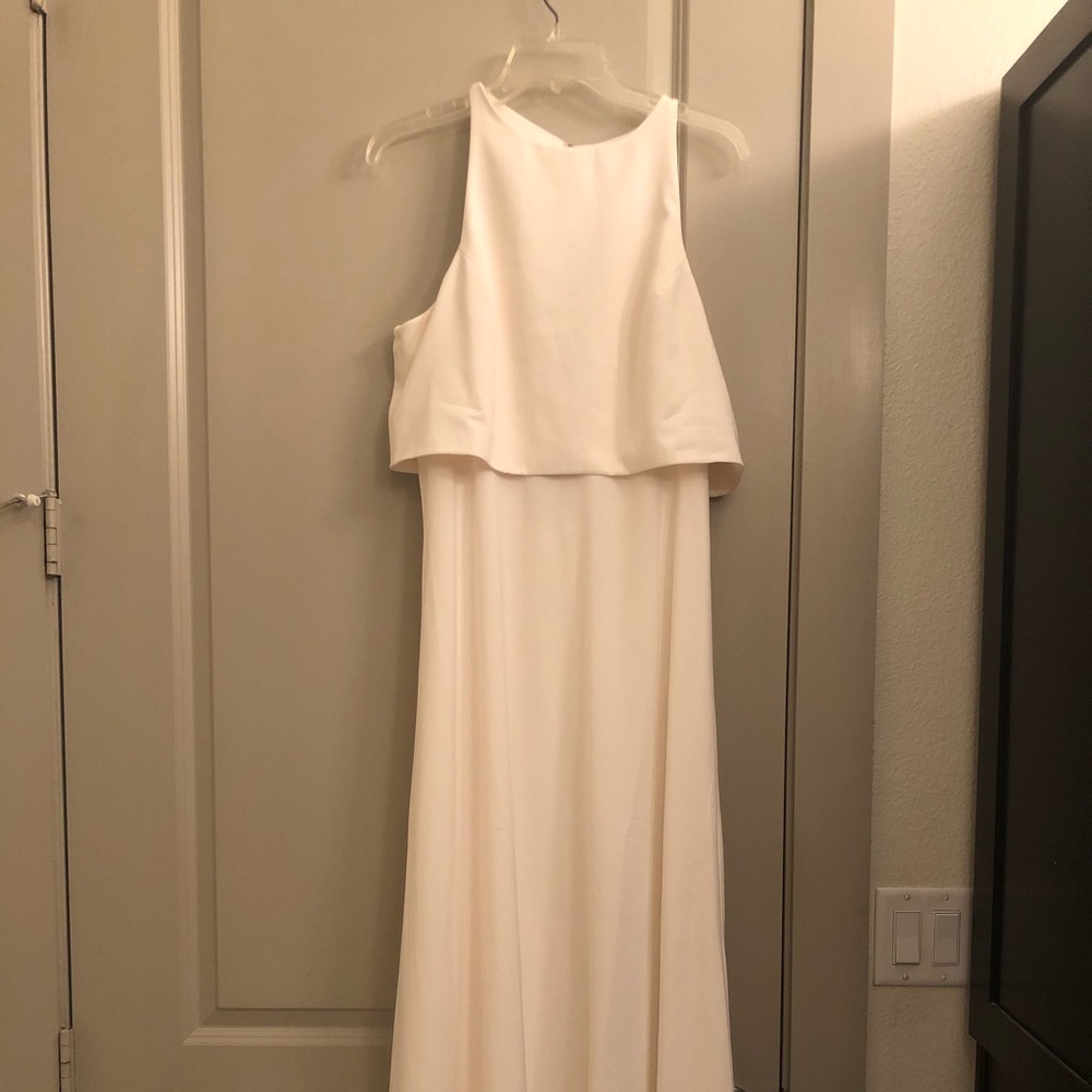 Beautiful white colored wedding dress or for prom